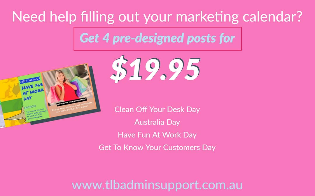 4 Pack of Social Media Posts for January